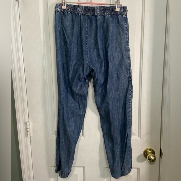 Embroidered denim joggers - Picture 3 of 4